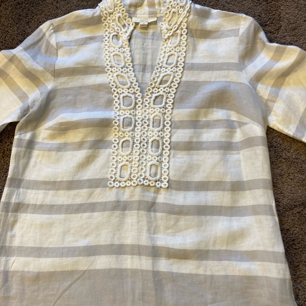 Gray and white summer tunic